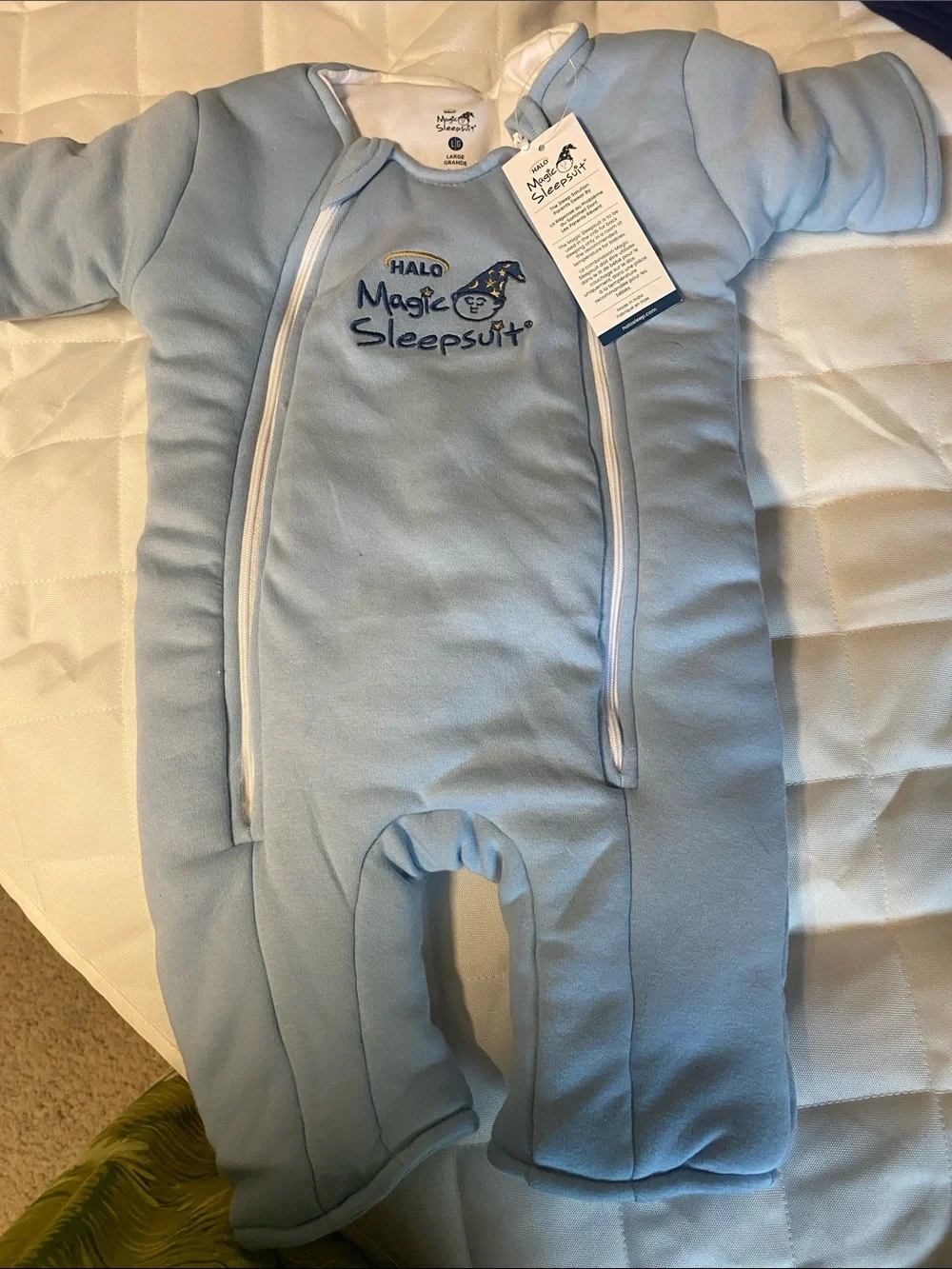 Halo Light Blue Infant Sleepsuit with Double Zippers